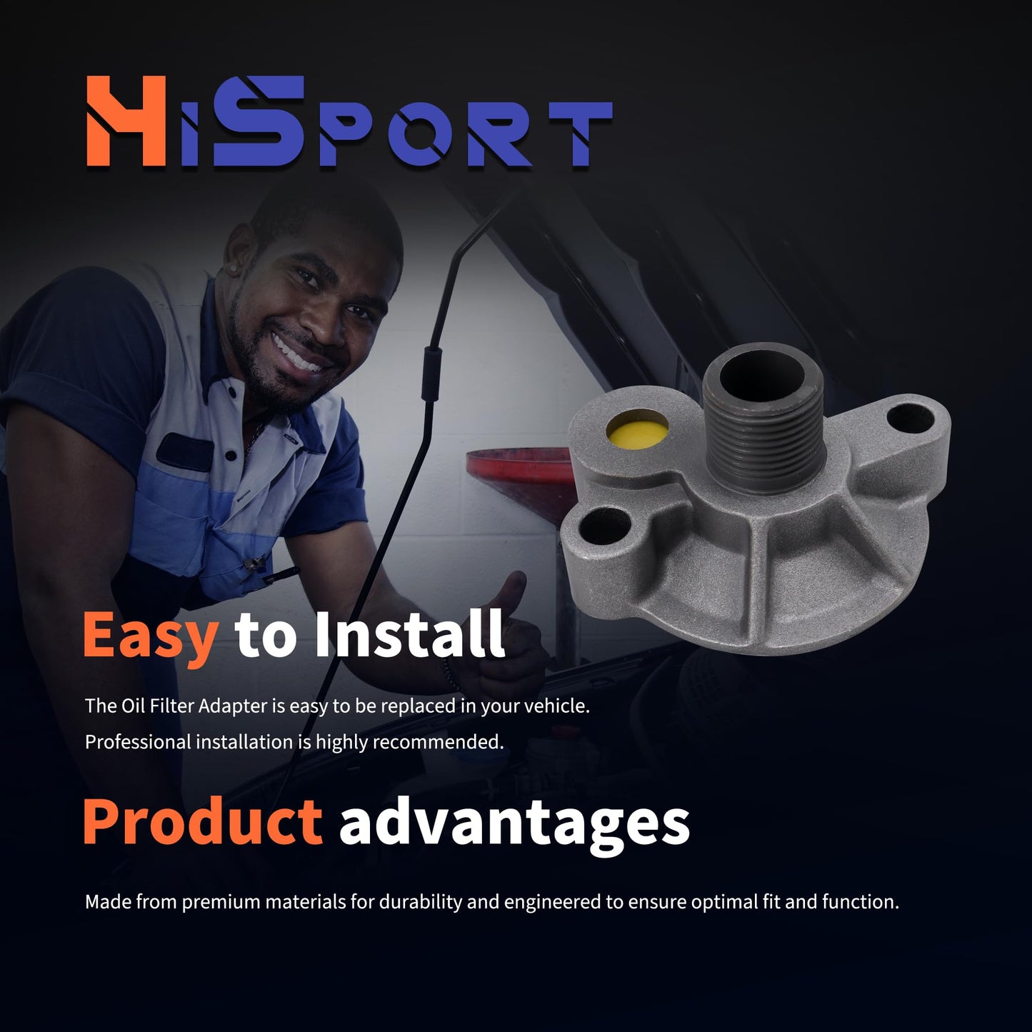 HiSport Oil Filter - Compatible with Chevy V8 Engines SBC BBC Spin On Bypass 305 307 327 350 400 396 402 427 454 - Replace 3952301