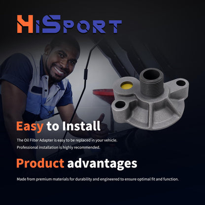HiSport Oil Filter - Compatible with Chevy V8 Engines SBC BBC Spin On Bypass 305 307 327 350 400 396 402 427 454 - Replace 3952301