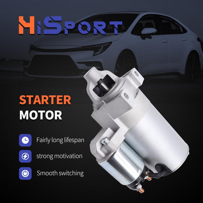 HiSport 2509808 Starter Motor 12V 0.8Kw 10-Tooth - Compatible with Kohler Engine Models 15HP 16HP 17HP 18HP 19.9HP 20HP 21HP 23HP 25HP 27HP 28HP 30HP 31HP - Replace 2509821S 2509811S
