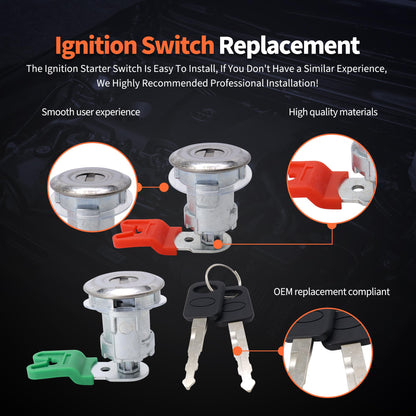 HiSport Door Locks Cylinder Lock Set 4 Keyed DL5886 703369 597638 Compatible with Ford Econoline Van/E-150/E-250/ E-350 1997-2018, Front, Side, Rear Door Lock Kit