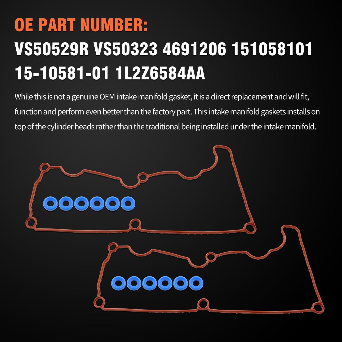 HiSport Valve Cover Gasket Set - Compatible with Ford Ranger Explorer Explorer Sport Trac Compatible with Mercury Mountaineer Compatible with Land Rover LR3 2000-2011 4.0L - Replace VS50529R