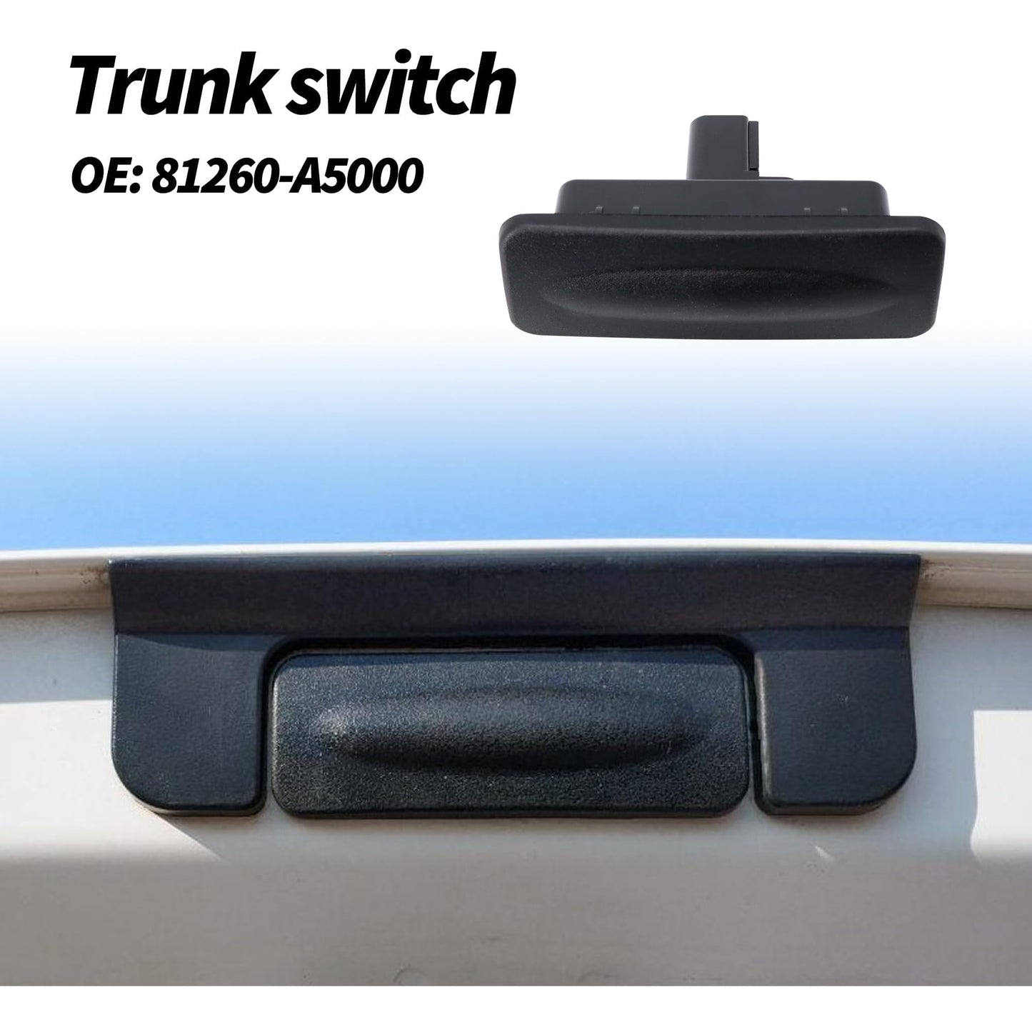 HiSport 81260-A5000 New Trunk Lid Lock Handle Button Compatible with 2013-2017 Hyundai Elantra GT 1.8L,2014-2017 Hyundai Elantra GT 2.0L Hatchback,2007-2020 Hyundai I30 Replacement for 81260A5000