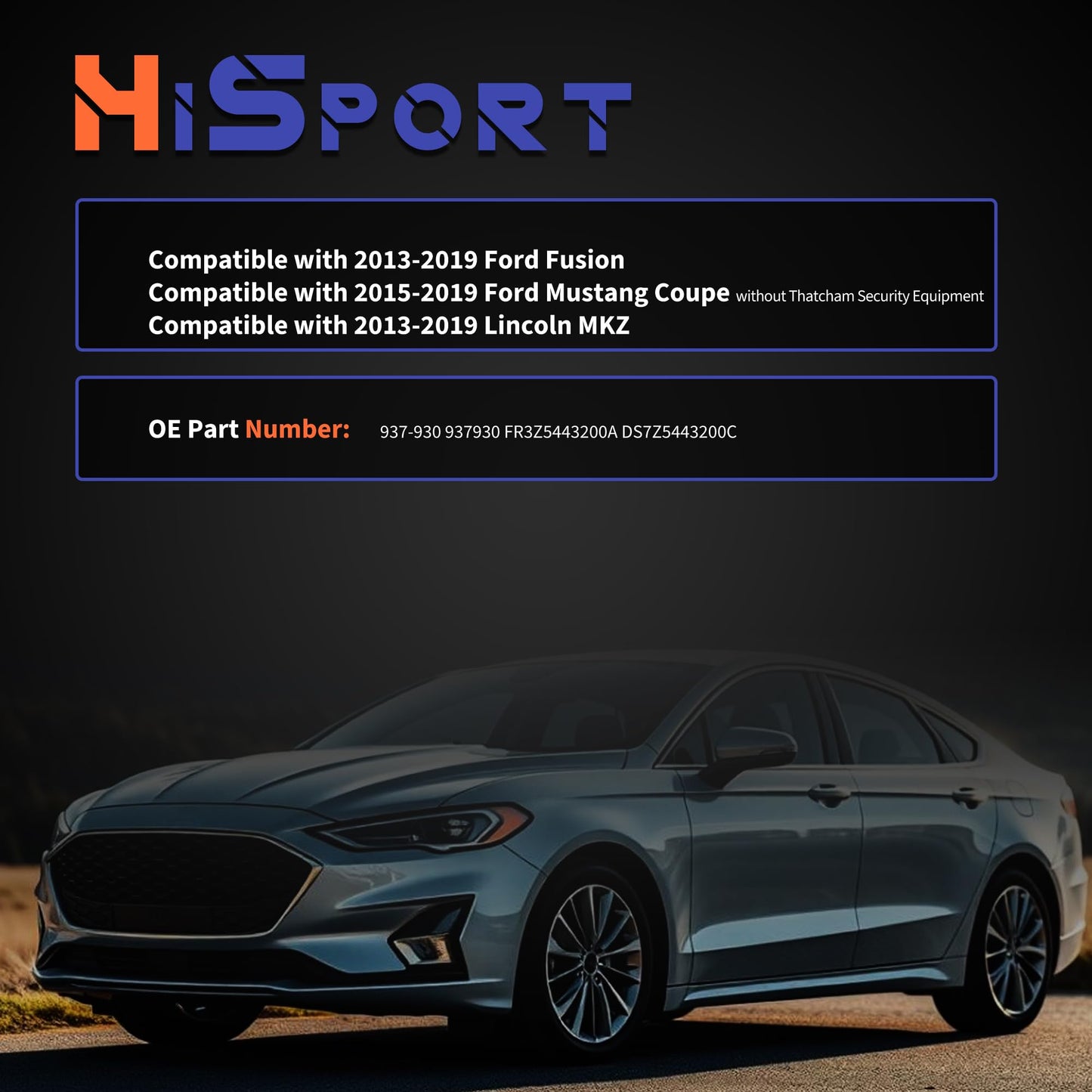 HiSport 937930 Rear Trunk Door Latch - Compatible with Ford Fusion 2013-2019 Mustang 2015-2019 Lincoln MKZ 2013-2019 4-Pin - Replace FR3Z5443200A