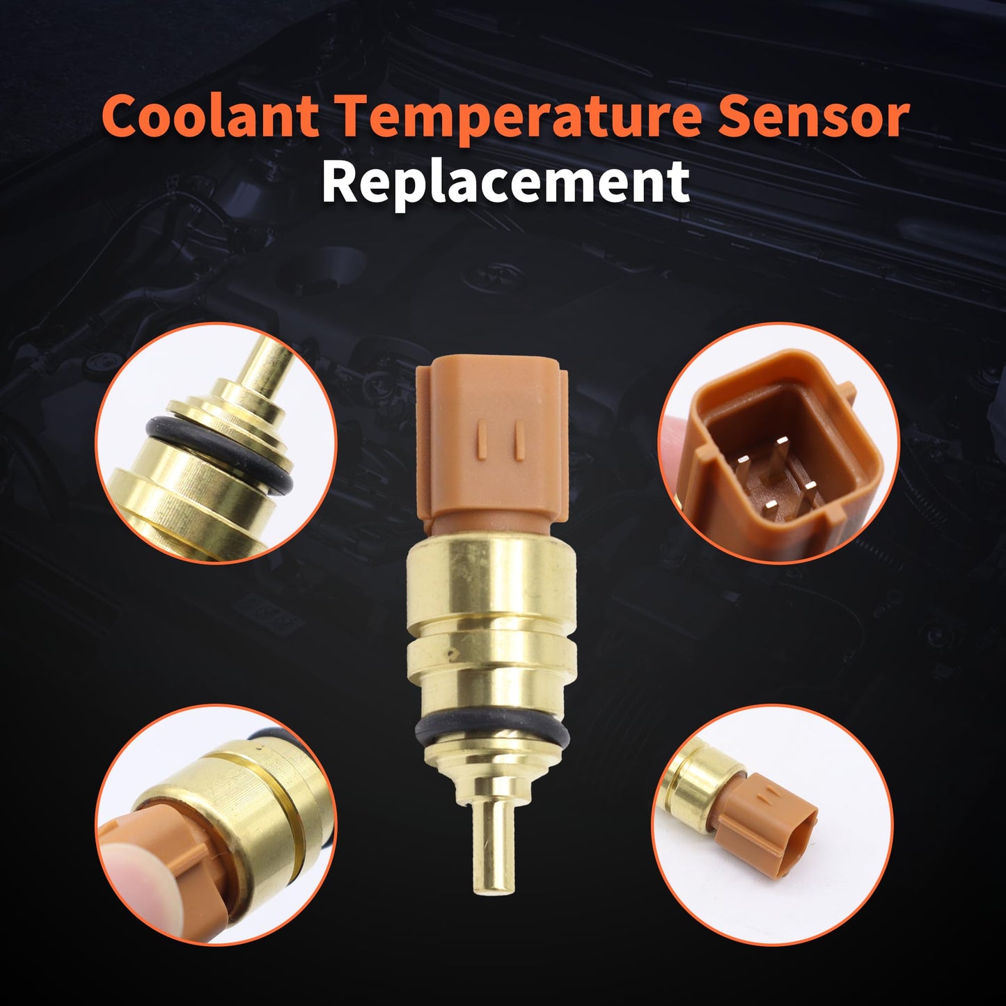 HiSport 39220-38010 Engine Coolant Temperature Sensor - Compatible with Dodge Hyundai Kia Replaces 3922038010