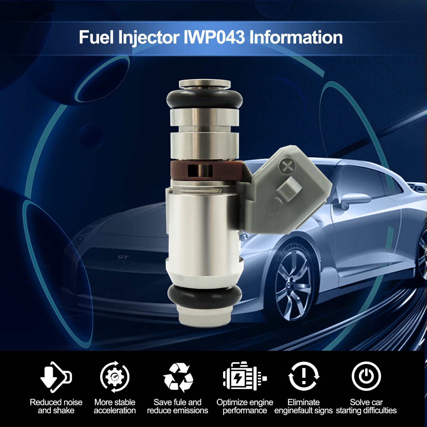 HiSport Racing Fuel Injector IWP043 Replacement for Ducati Monster 696 SS800 M620 Weber Marelli Motorcycle (pack of 2)