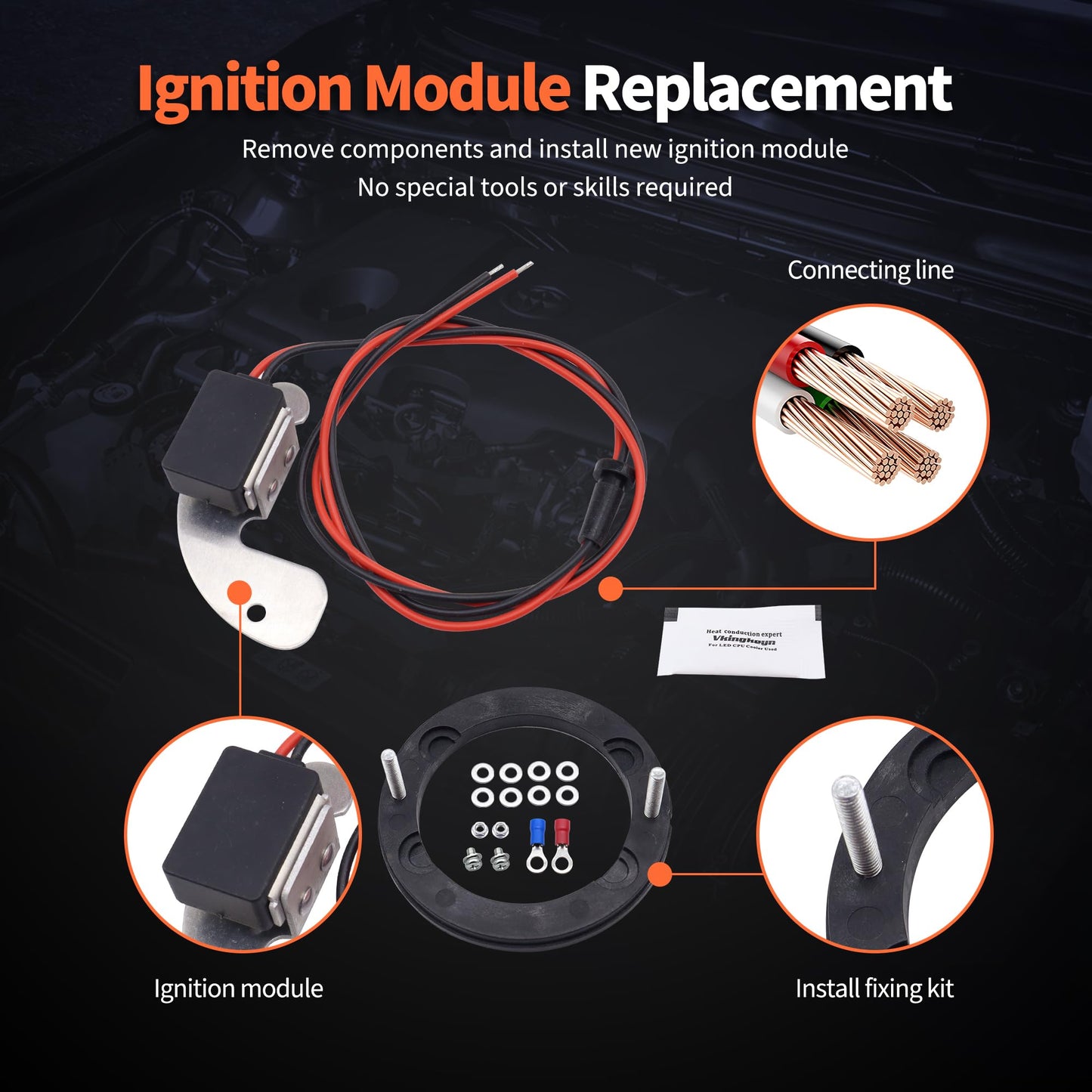 HiSport 1181 Ignitor Electronic Ignition Conversion Kit - Compatible with AMC Buick Checker Chevy Cadillac Jeep Oldsmobile Pontiac Studebaker 1956-1974