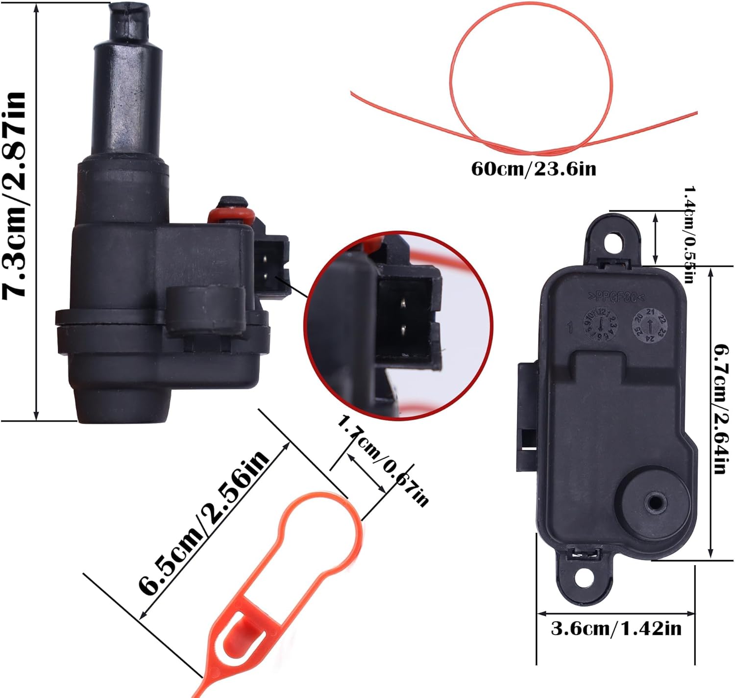 HiSport Fuel Tank Door Lock actuators 8V0862153A Compatible with Audi A1 A4 A5 A6 A8 Replaces 8V0862153B 8V0862153 Fuel Filler Flap Actuator