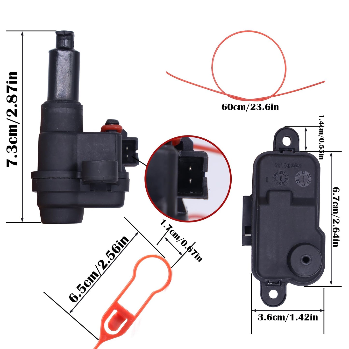 HiSport Fuel Tank Door Lock actuators 8V0862153A Compatible with Audi A1 A4 A5 A6 A8 Replaces 8V0862153B 8V0862153 Fuel Filler Flap Actuator