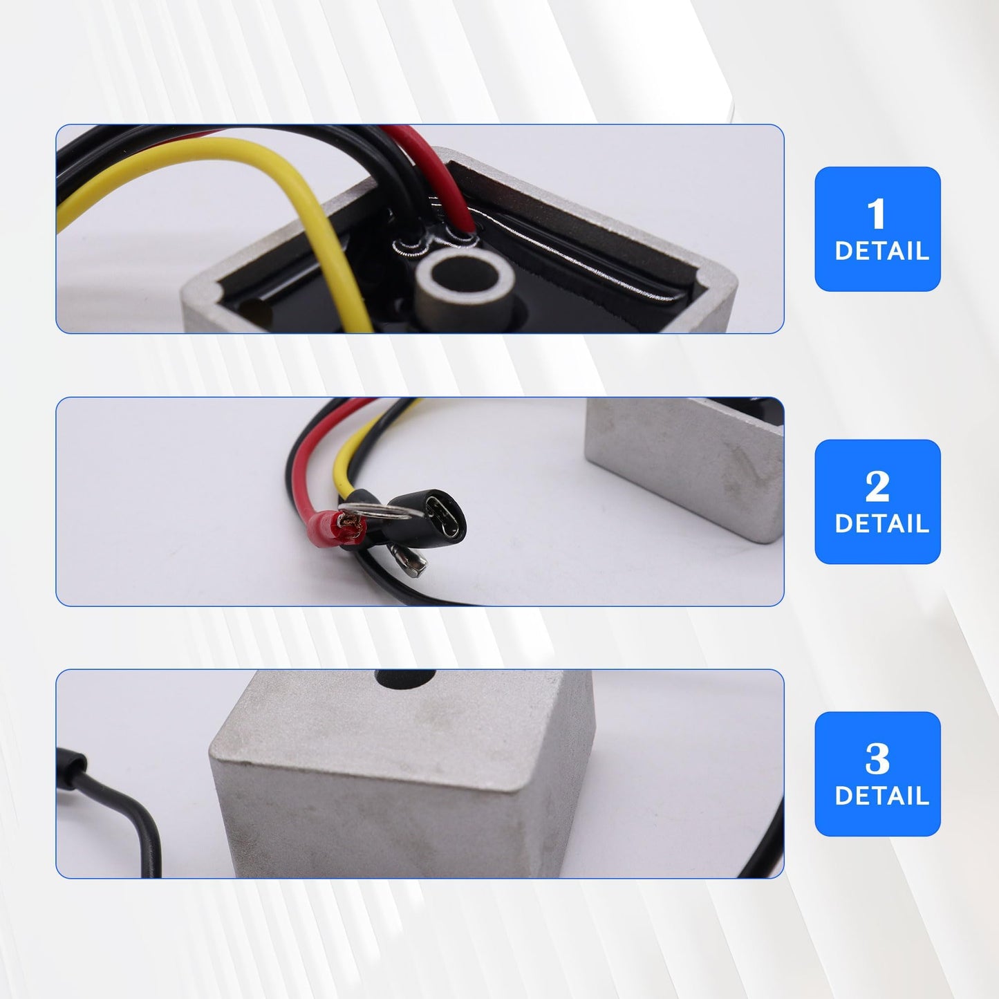 HiSport 1015777 Voltage Regulator Rectifier Compatible with 1992-Up Club Car Gas DS & Carryall Gas Golf Carts Karts 1992, 1993, 1994, 1995, 1996, 1997, 1998, 1999, 2000, 2001, 2002, 2003, 2004-2007