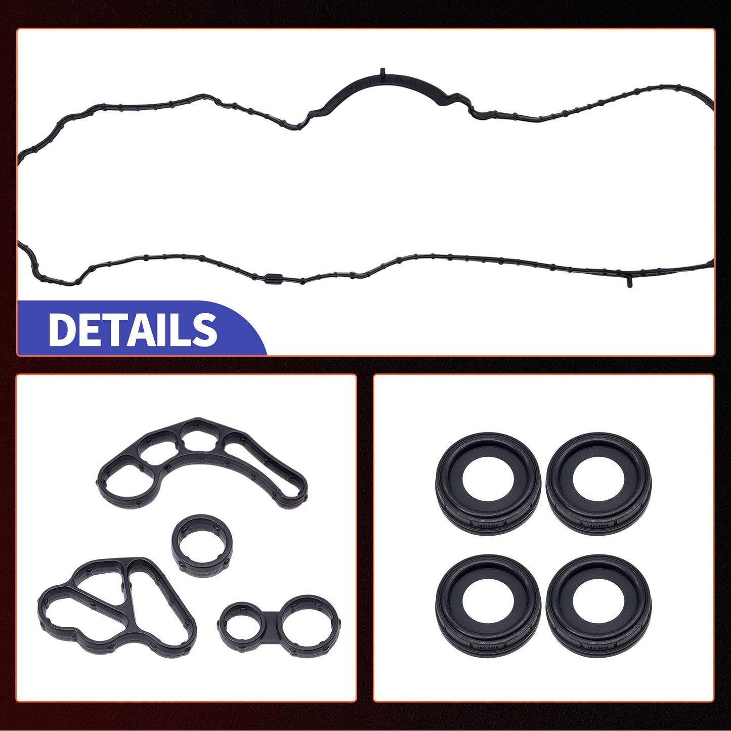 HiSport Valve Cover Gasket Seal - Compatible with Buick Envision Regal TourX Cadillac ATS CT6 CTS Chevy Camaro Malibu Limited Traverse GMC Acadia Canyon 2.0L 2.5L 2013-2018 - Replace 12635953