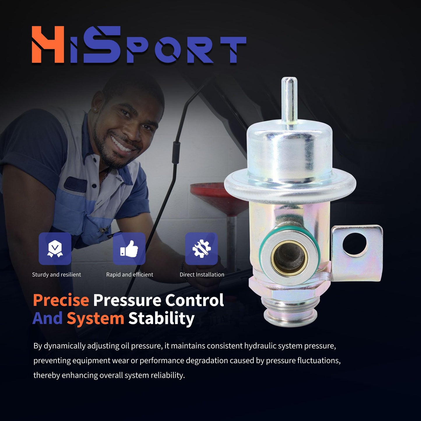 HiSport Fuel Pressure Regulator Compatible with Buick Chevrolet Oldsmobile Pontiac Replacement for 17113622 17120440 2173302 FP10300 FP10004 /PR143