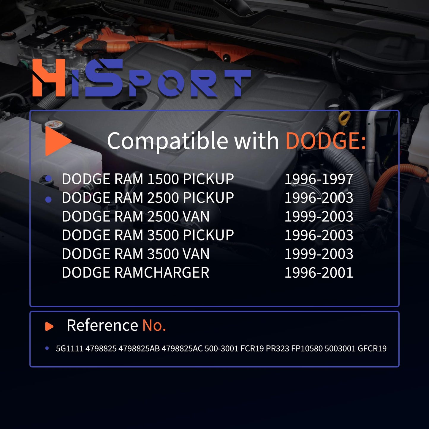 HiSport Fuel Injection Pressure Regulator PR323 Replacement for Dodge Ram 1500 2500 3500 Pickup 2500 3500 Van Dakota Ramcharger 1996 1997 1998 1999 2000 2001 2002 2003