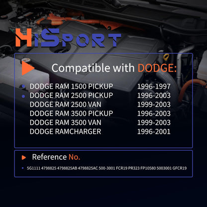 HiSport Fuel Injection Pressure Regulator PR323 Replacement for Dodge Ram 1500 2500 3500 Pickup 2500 3500 Van Dakota Ramcharger 1996 1997 1998 1999 2000 2001 2002 2003