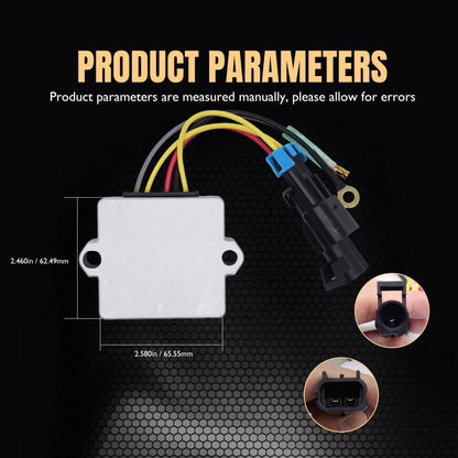 HiSport Voltage Regulator Rectifier Compatible with Mercury 25 hp 1999-2005,30 hp 2002-2005,40 hp 2002-2005,50 hp 2002-2007,60 hp 2002-2007,135 hp,140 hp,150 hp,175 hp,200 hp,240 hp Replaces 893640T01