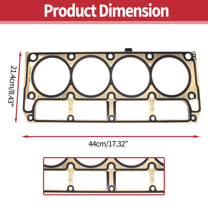 HiSport MLS Cylinder Head Gaskets - Compatible with Cadillac Escalade Chevrolet Corvette Express LCF Silverado GMC Savana Hummer Pontiac 5-Layer Steel Engine Cylinder Gasket Replace 12610046 12622033
