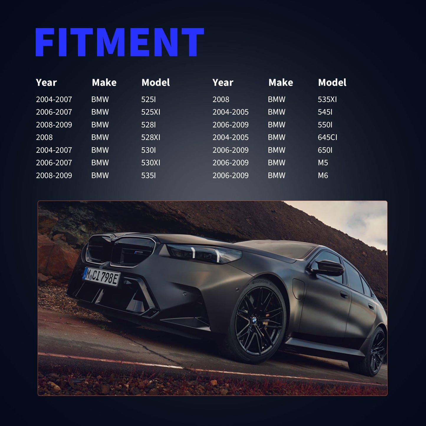 HiSport Front and Rear Disc Brake Pad Wear Sensor Kit - Compatible with BMW 525i, 525xi, 528i, 528xi, 530i, 530xi, 535i, 535xi, 545i, 550i, 645Ci, 650i, M5, M6 Replace 34356789492 34356789493-2 pcs