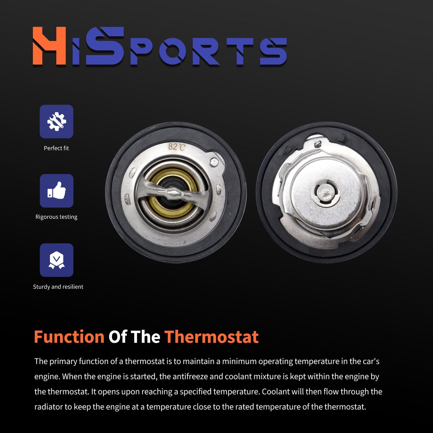 HiSport Thermostat Assembly - Compatible with Honda Civic 2006-2015 - Replace 19301-RNA-315