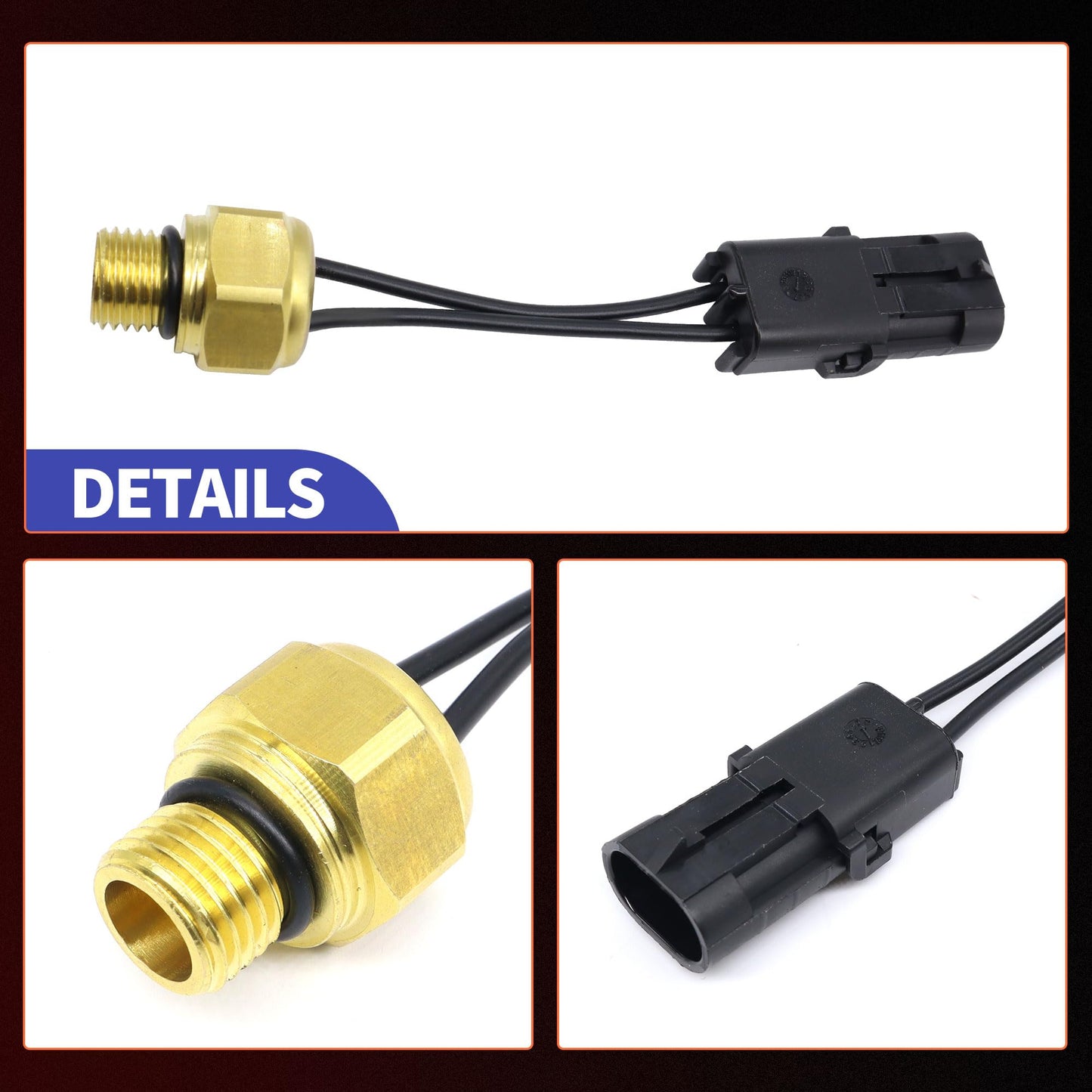 HiSport Temperature Sensor Switch RE503242 - Compatible with John Deere 240 250 260 270 280 210LE 324H 344H 410E 485E 486E 488E 540G 548G 640G 648G 690ELC 740G 748G 5103 5105 5203 5205 5210 5220