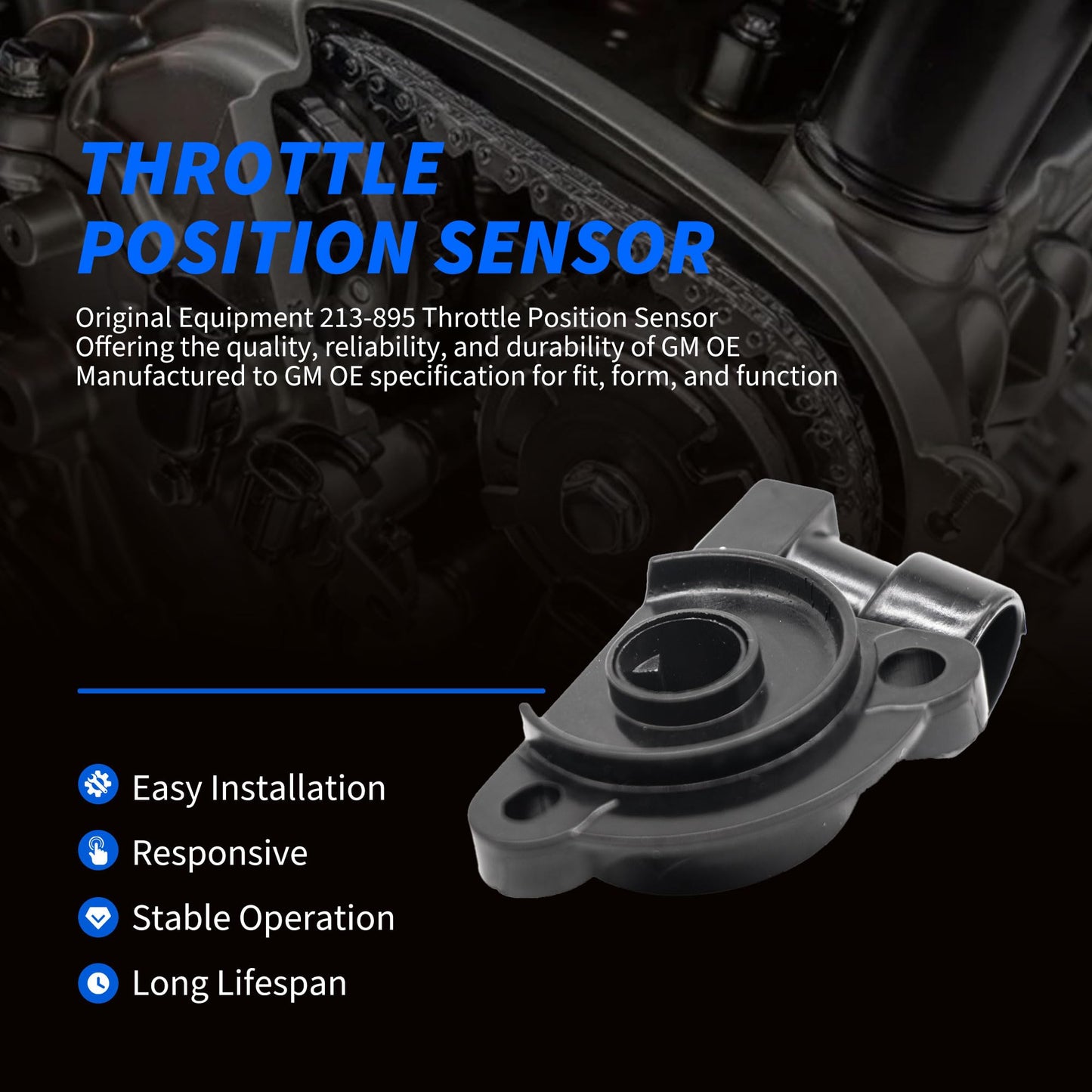 HiSport 213-895 TPS6009 Throttle Position Sensor Compatible with Chevy Astro Blaze C1500 C2500 G10 G20 G30 P30 S10 K1500 K2500 K3500 1991 1992 1993 1994 1995