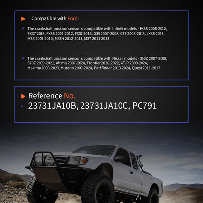 HiSport Crankshaft Position Sensor - Compatible with Infiniti EX35 EX37 FX35 FX37 Nissan 350Z 370Z Altima Renault Safrane Replaces 23731JA10B