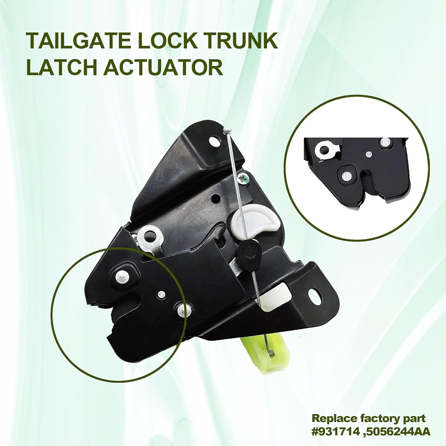 HiSport 931714 Tailgate Lock Trunk Latch Actuator - Compatible with Dodge Charger, Challenger, 2008-2014 Avenger, 2005-18 Chrysler 300, 2011-14 Chrysler 200, replaces 5056244AA, 5056244AB