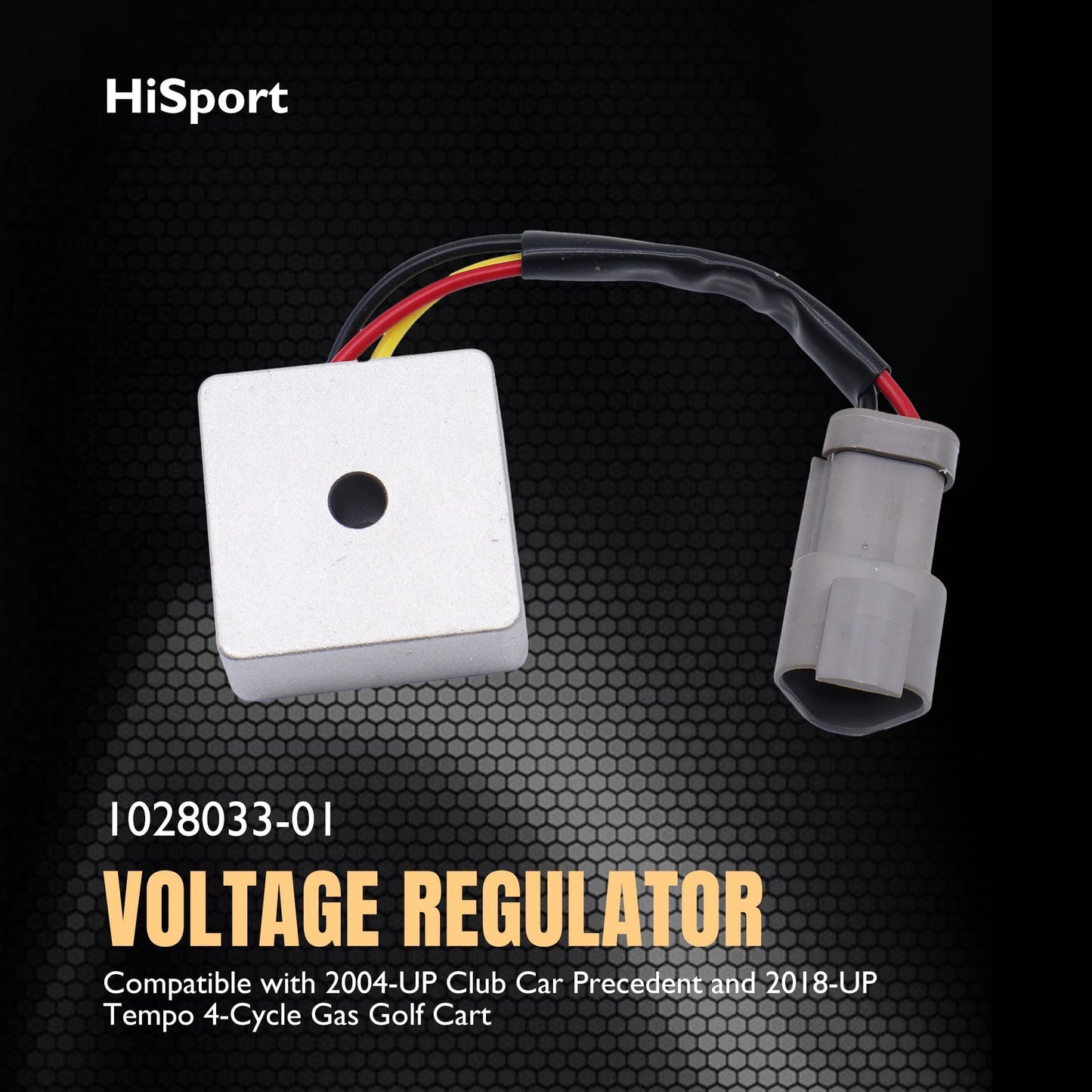 HiSport Club Car Voltage Regulator - Compatible with 2004-up Club Car Precedent 2018-up Tempo 4-Cycle Gas Golf Cart Replaces 102803301 102515901
