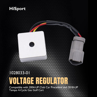 HiSport Club Car Voltage Regulator - Compatible with 2004-up Club Car Precedent 2018-up Tempo 4-Cycle Gas Golf Cart Replaces 102803301 102515901