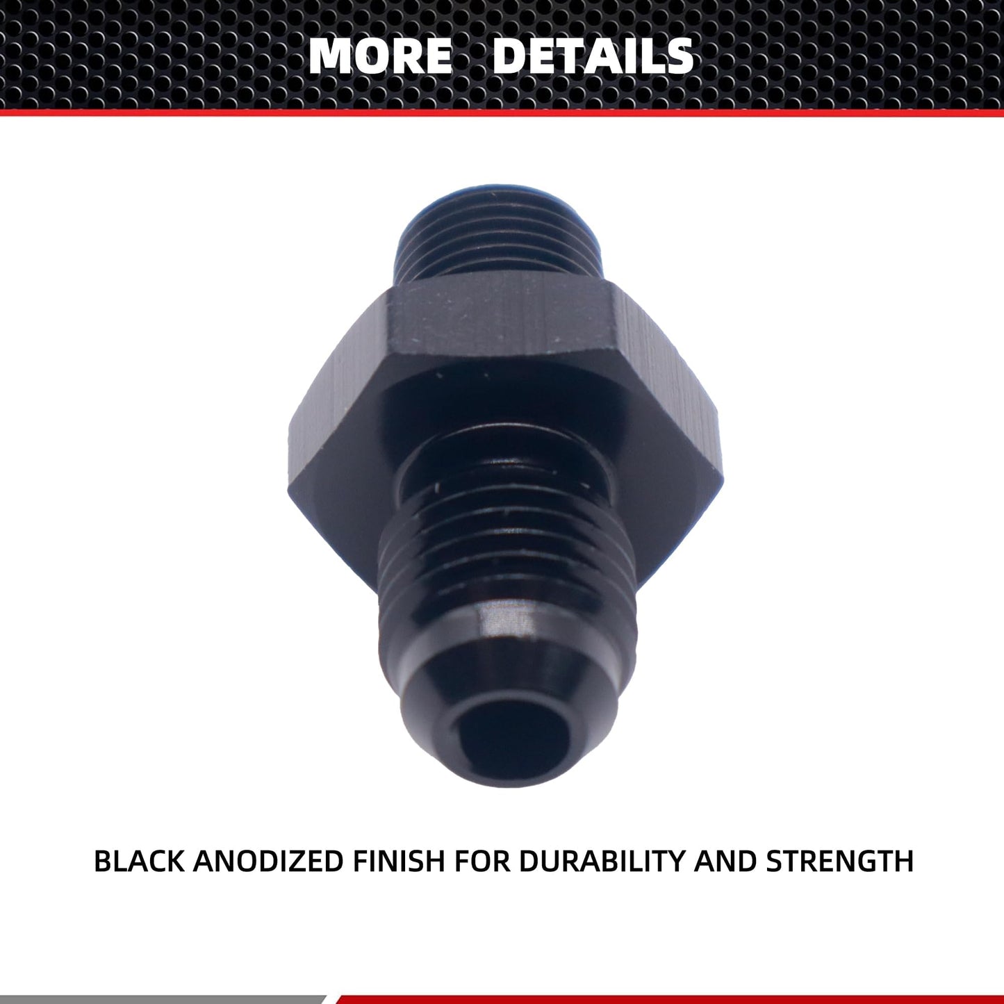HiSport 4AN to 1/8 NPT Male Hose Fitting Adapter, Universal Aluminum Flare Male 4AN to 1/8'' NPT Union Fuel Oil Line Pipe Connector Black Anodized