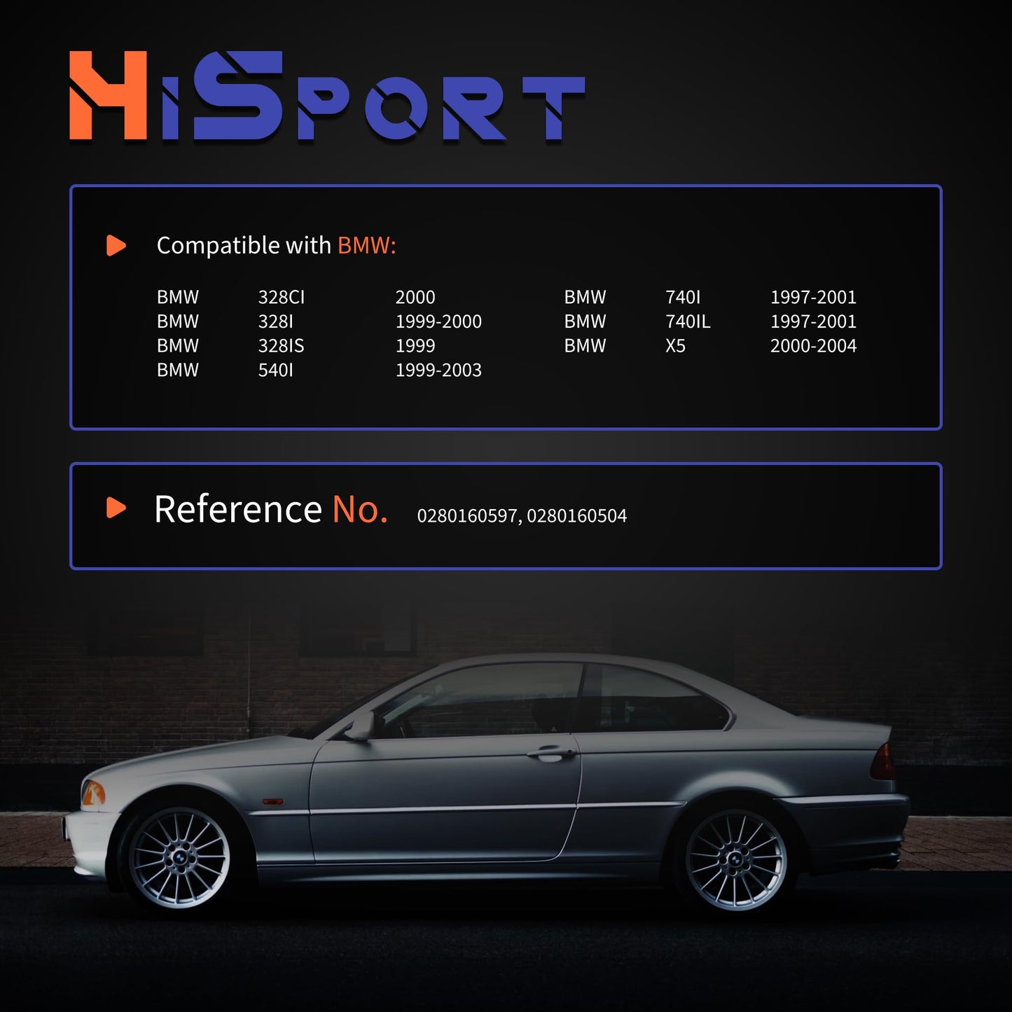 HiSport 0280160504 Fuel Pressure Regulator Compatible with BMW 328Ci 2000 328i 1999-2000 328is 1999 540i 1999-2003 740i 1997-2001 740iL 1997-2001 X5 2000-2004