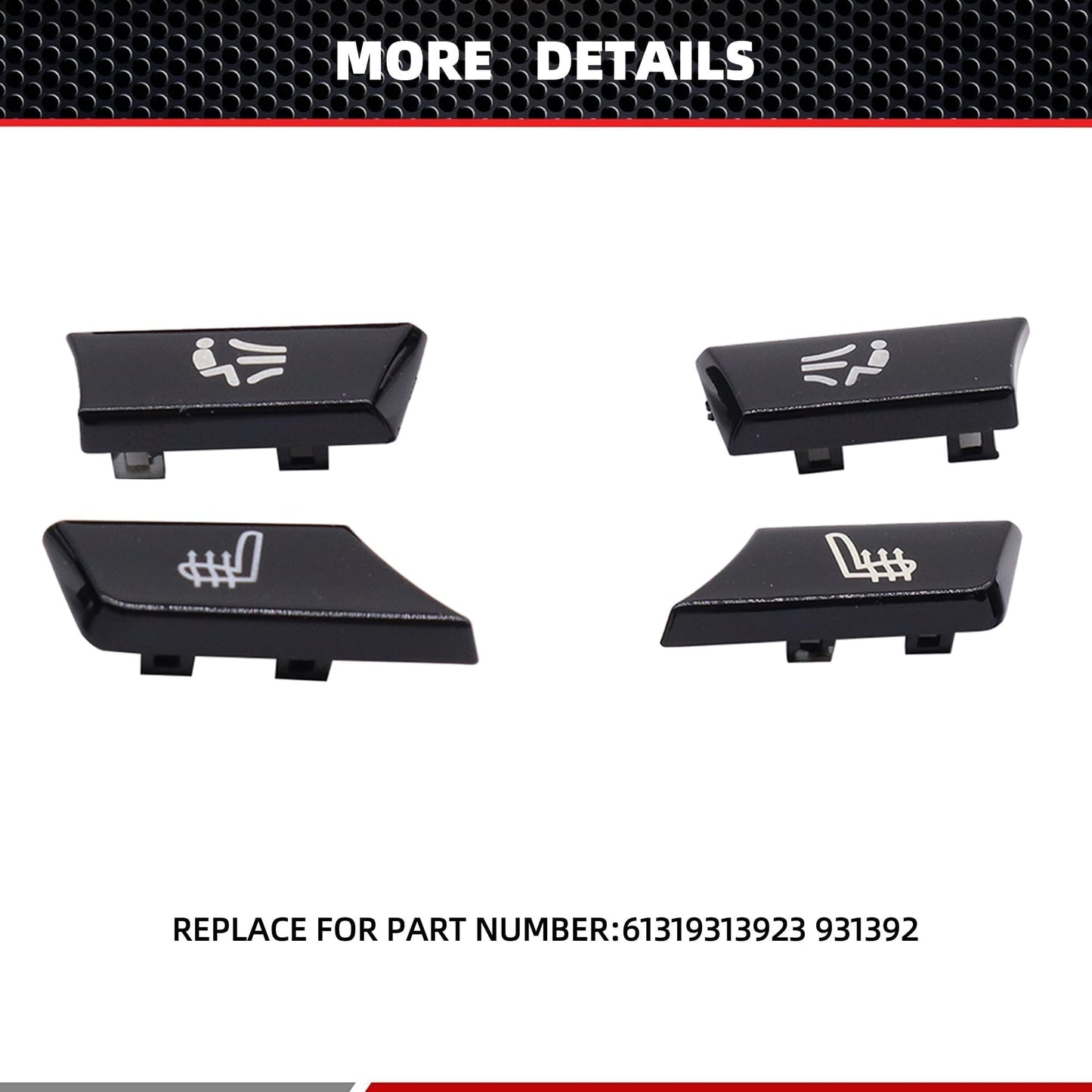 HiSport 61319313923 Set of 12 Air Conditioning A/C Heater Button Key Caps Switch Cover Repair Kit Compatible with BMW 5 Series F07 GT F10 F11, 6 Series F06 F12 F13, 7 Series F01 F02