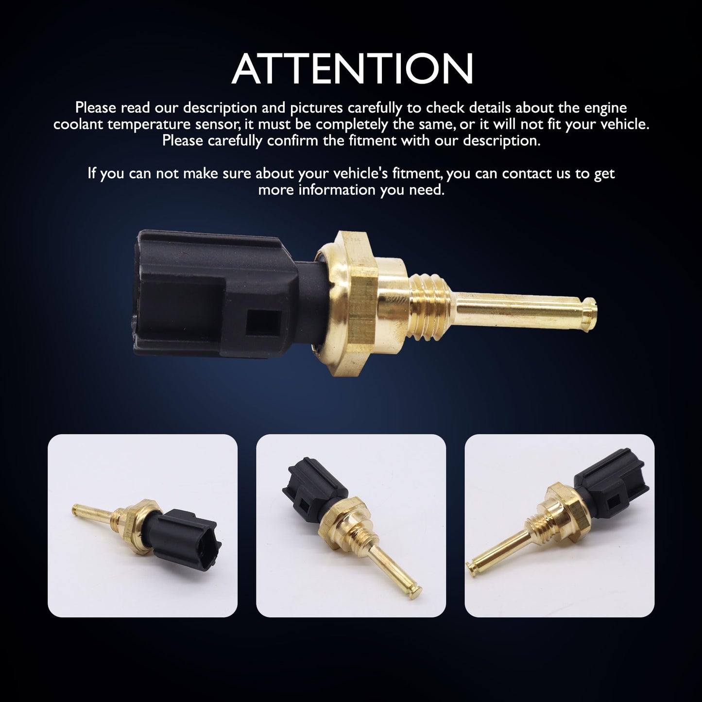 HiSport Engine Coolant Temperature Sensor - Compatible with Ford Edge Escape Expendition F-150 Lincoln Mark LT MKX MKZ Navigator Mercury Mountaineer Replaces 9L8Z6G004C 3L7Z6G004BA SU8756