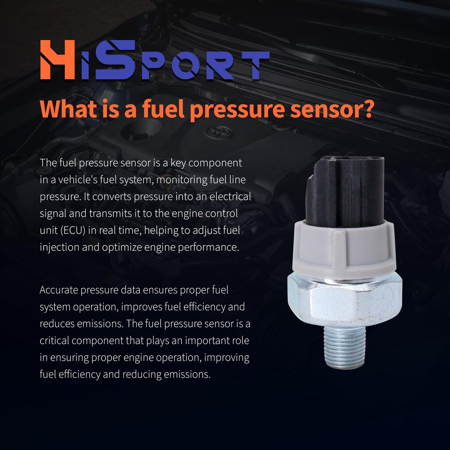 HiSport 83530-60020 Oil Pressure Switch Sensor - Compatible with Chevy Geo Lexus Pontiac Scion Subaru Toyota Prizm CT200h ES300 ES300h ES330 ES350 GS F GS300 GS350 1993-2016 - Replace 37241-RNA-A01