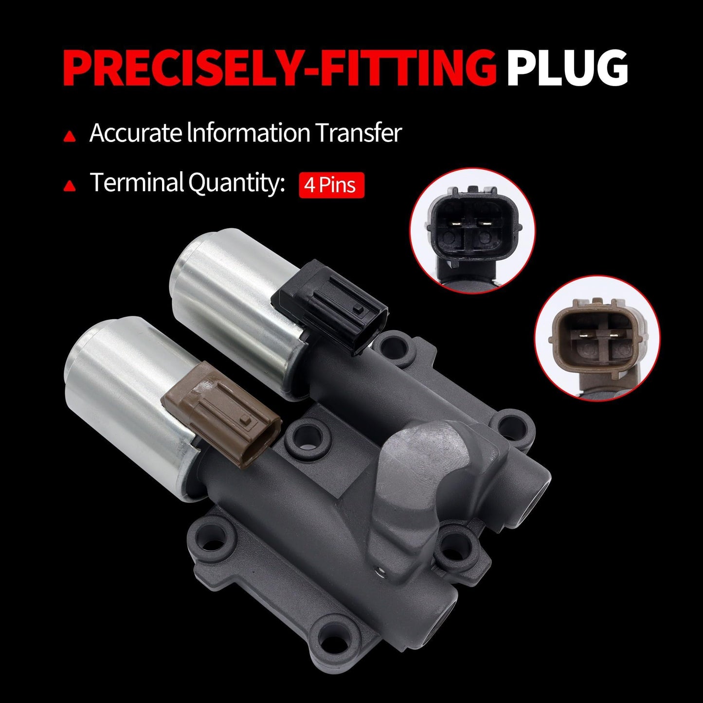 HiSport Transmission at Clutch Dual Linear Shift Solenoid Valve Compatible with 2006 2007 2008 2009 2010 2011 Honda Civic Replacement for OEM 28260-RPC-004, 28250-RPC-003,28260RPC004,28250RPC003