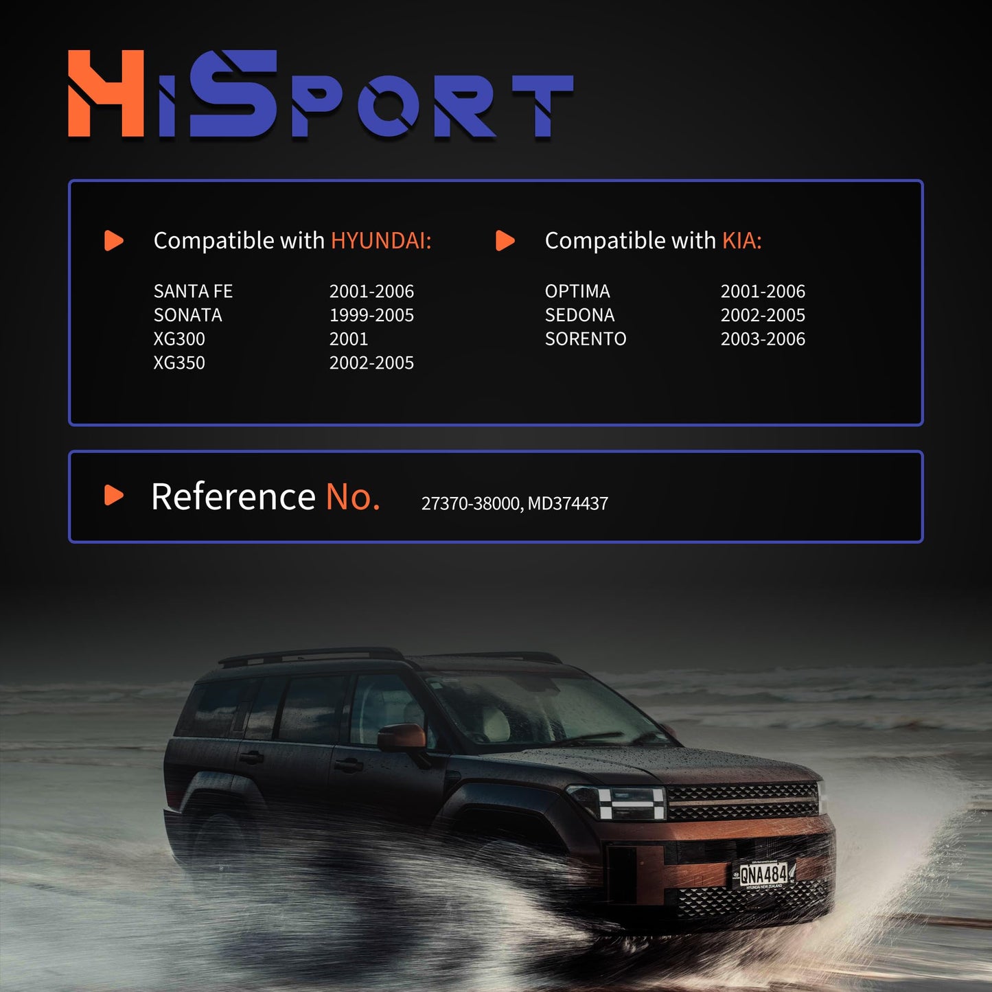 HiSport 27370-38000 Ignition Failure Misfire Sensor - Compatible with Hyundai Santa Fe Sonata XG300 KIA Optima Sedona Sorento Replaces MD374437