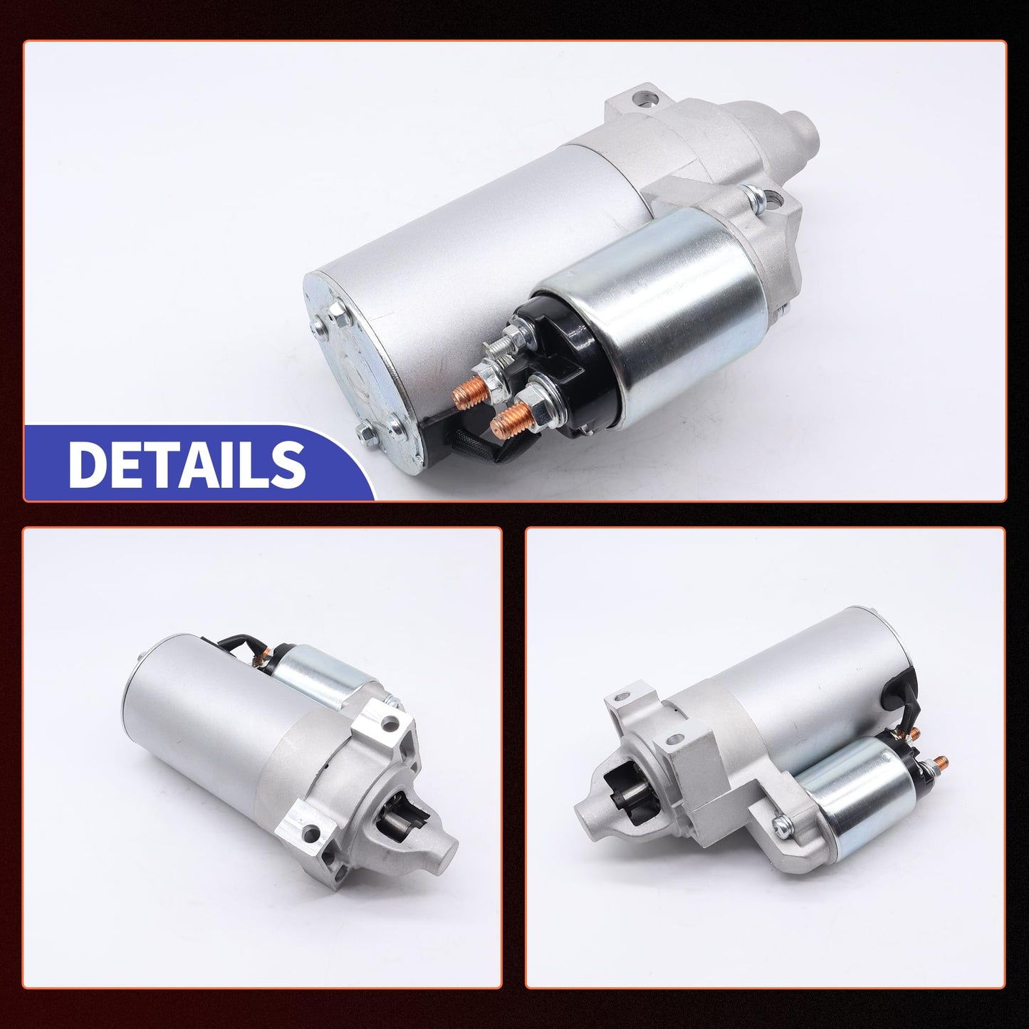 HiSport 2509808 Starter Motor 12V 0.8Kw 10-Tooth - Compatible with Kohler Engine Models 15HP 16HP 17HP 18HP 19.9HP 20HP 21HP 23HP 25HP 27HP 28HP 30HP 31HP - Replace 2509821S 2509811S