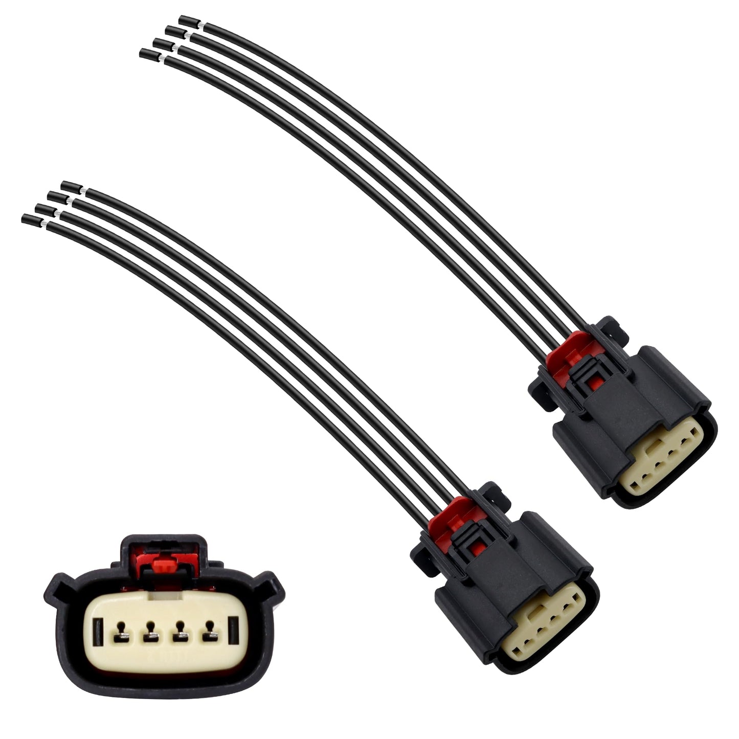 HiSport HID Halogen Headlight Connector Pigtail Adapter Harness Plug 4-Wire Compatible with Ford Escape Taurus F150 2013-2021 2Pcs
