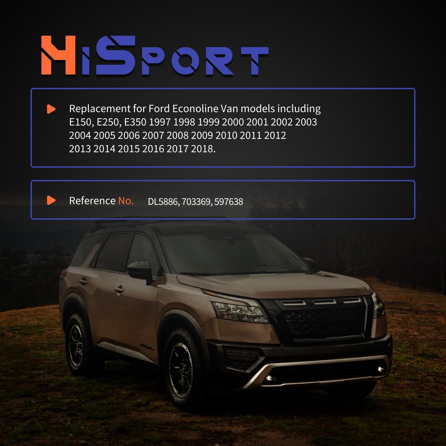 HiSport Door Locks Cylinder Lock Set 4 Keyed DL5886 703369 597638 Compatible with Ford Econoline Van/E-150/E-250/ E-350 1997-2018, Front, Side, Rear Door Lock Kit