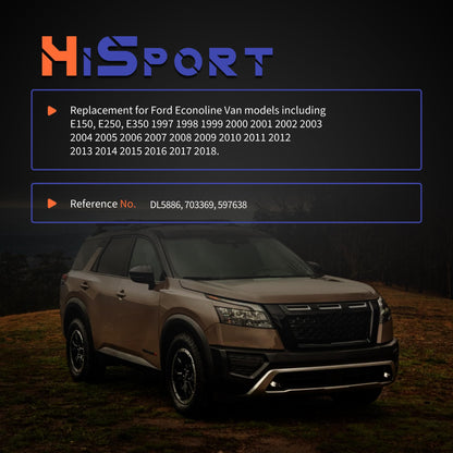 HiSport Door Locks Cylinder Lock Set 4 Keyed DL5886 703369 597638 Compatible with Ford Econoline Van/E-150/E-250/ E-350 1997-2018, Front, Side, Rear Door Lock Kit