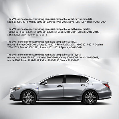 HiSport Variable Valve Timing(VVT) Solenoid Connector Wiring Harness - Compatible with Chevrolet Equinox Malibu Hyundai Equus Genesis Kia Borrego Forte Toyota 4Runner Avalon Replaces 88988460