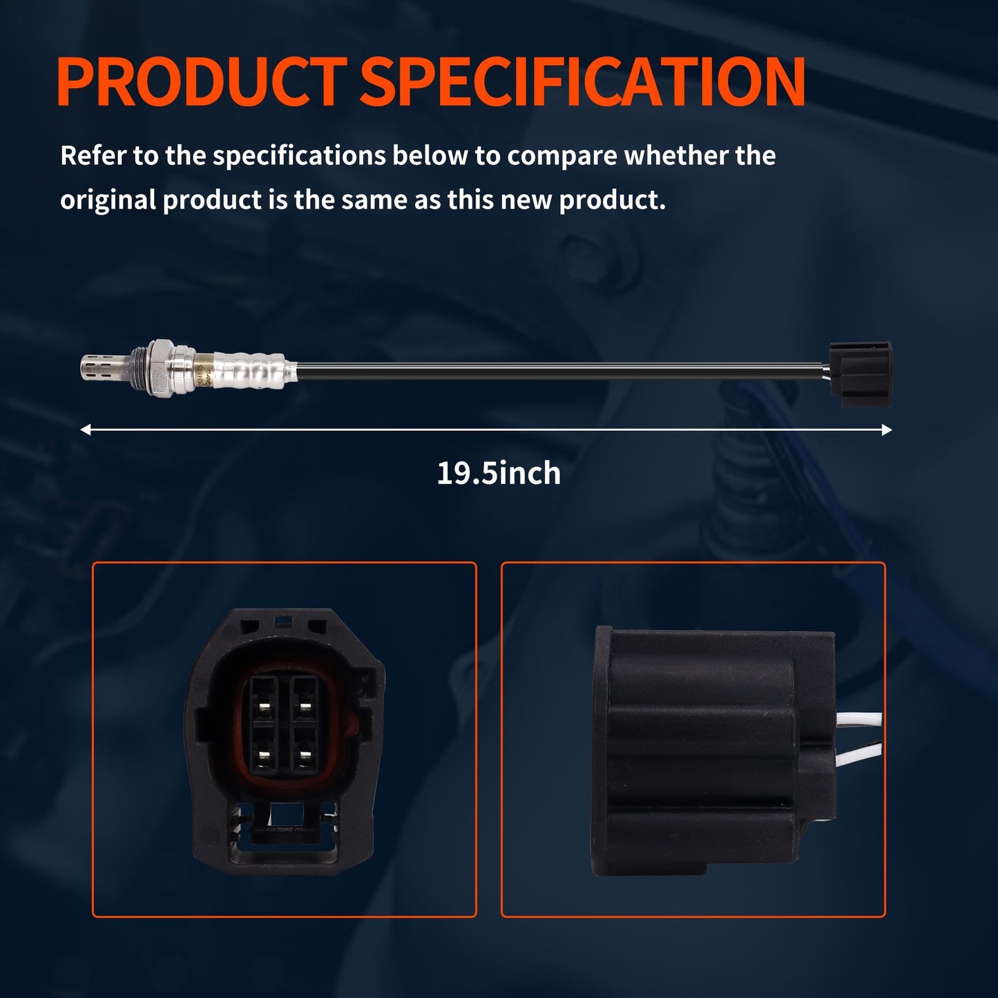 HiSport 4-Wire Downstream Oxygen Sensor - Heated O2 Sensor 580mm Length Compatible with Mazda 6 2.3L 2006, 2007, 2008,Replaces 250-24693