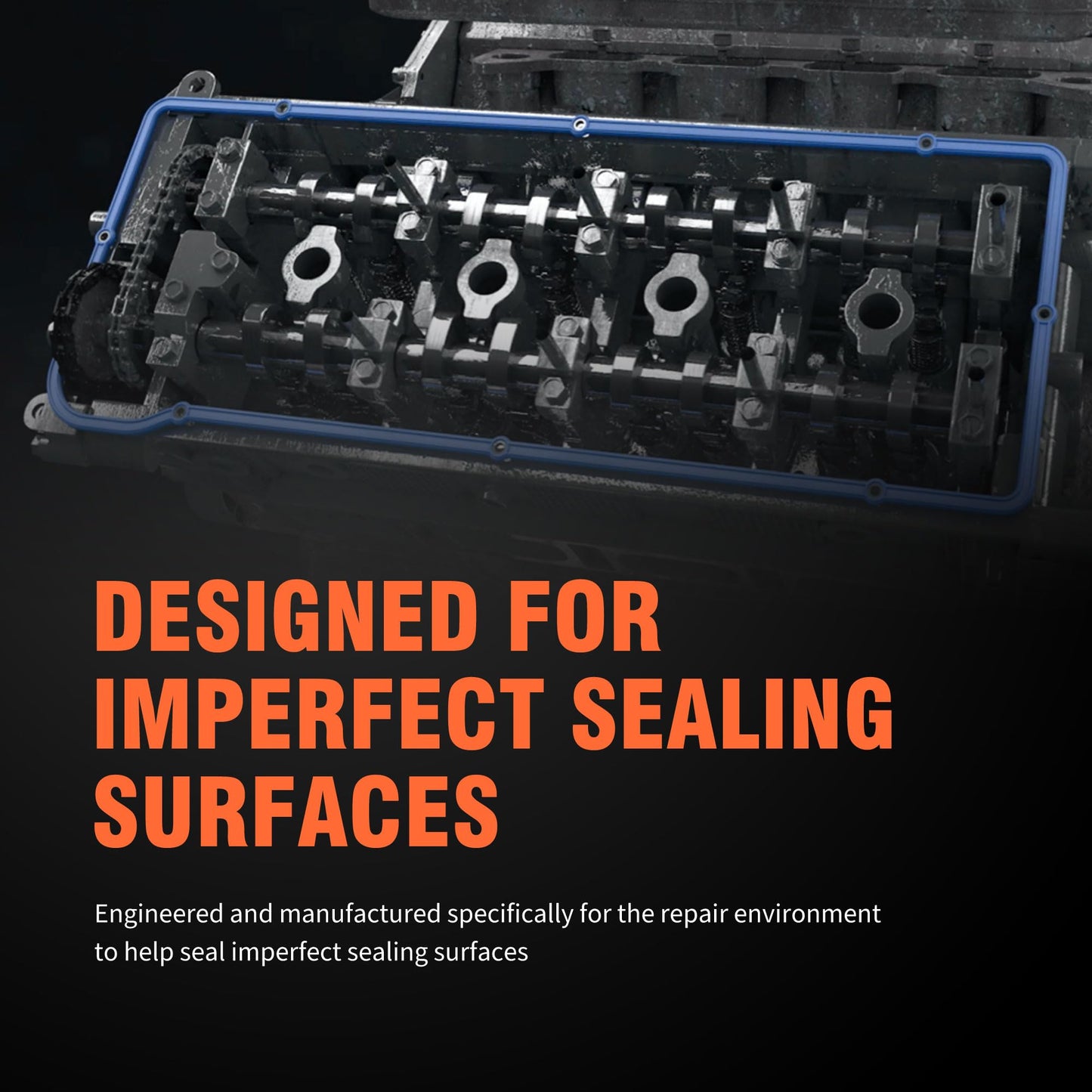 HiSport Engine Valve Cover Gasket Set - Compatible with Ford Edge Explorer F-150 Flex Mustang Police Interceptor Sedan Taurus Transit-150 Transit-250 Transit-350 Transit-350 HD - Replace VS50814R