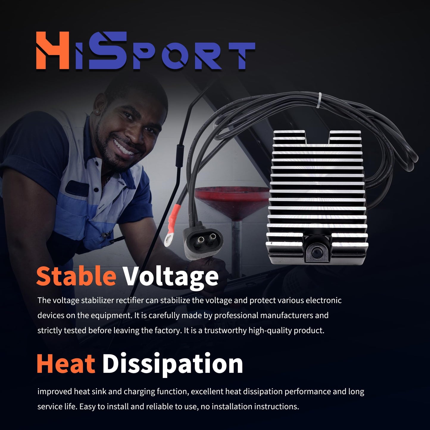 HiSport Voltage Regulator Rectifier - Compatible with Harley-Davidson CVO Dyna Fatboy Replaces 74519-88 74519-88A