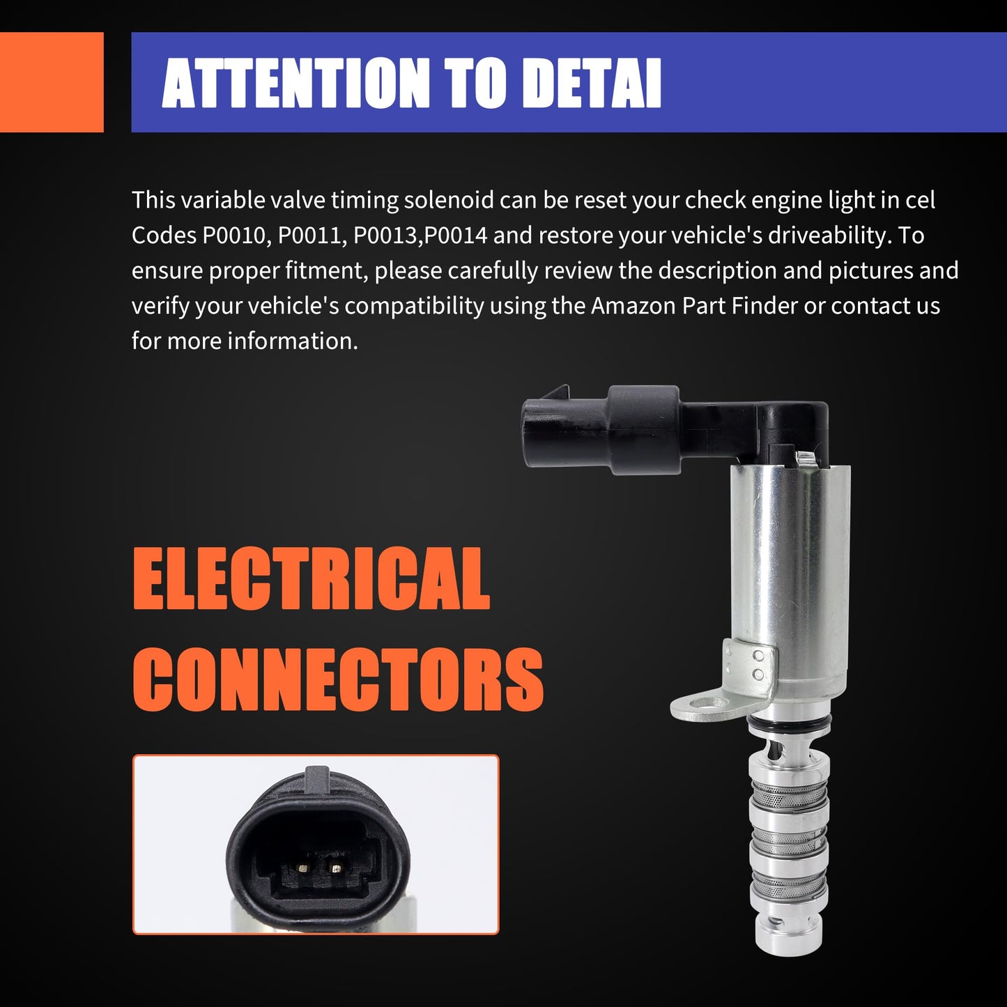 HiSport Engine Variable Valve Timing (VVT) Solenoid 24375-2E100 Compatible with Hyundai Elantra Gt Kona Sonata Tucson Veloster, Replacement for Kia Forte5 Optima Seltos Soul