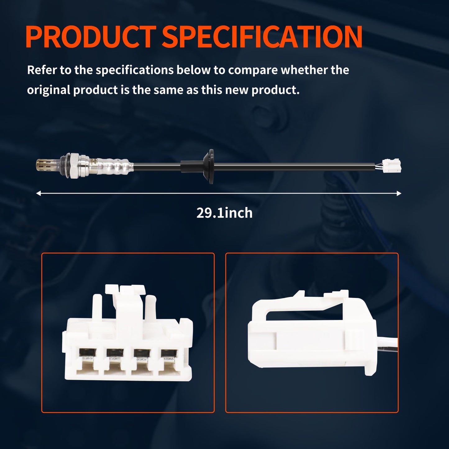 HiSport 250-24838 4-Wire Downstream Oxygen Sensor - Heated O2 Sensor 675mm Length Compatible with Toyota RAV4 2004, 2005 2.4L L4 2AZ-FE
