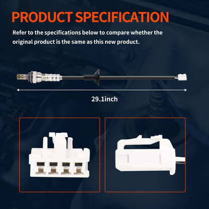 HiSport 250-24838 4-Wire Downstream Oxygen Sensor - Heated O2 Sensor 675mm Length Compatible with Toyota RAV4 2004, 2005 2.4L L4 2AZ-FE