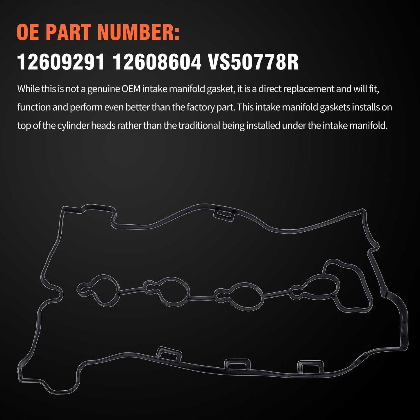 HiSport Valve Cover Gasket VS50778R - Compatible with Buick Allure Lacrosse Regal Verano Chevy Captiva Sport Cobalt Equinox HHR Impala Malibu Orlando GMC Terrain Pontiac Solstice Saturn Sky