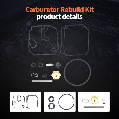 HiSport Carburetor Carb Rebuild Repair Kit Replacement for Yamaha 75HP 80HP 90HP 2-stroke with Gasket Jet Needle Valve O-ring Valve Cap