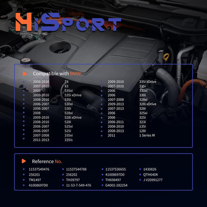 HiSport Engine Coolant Thermostat Housing Assembly 11537549476 - Compatible with BMW Z4 X3 535xi 535i xDrive 535i 530xi 530i 528xi 528i xDrive 528i 525xi 525i 335xi 335is 335i xDrive 335i 2006-2016