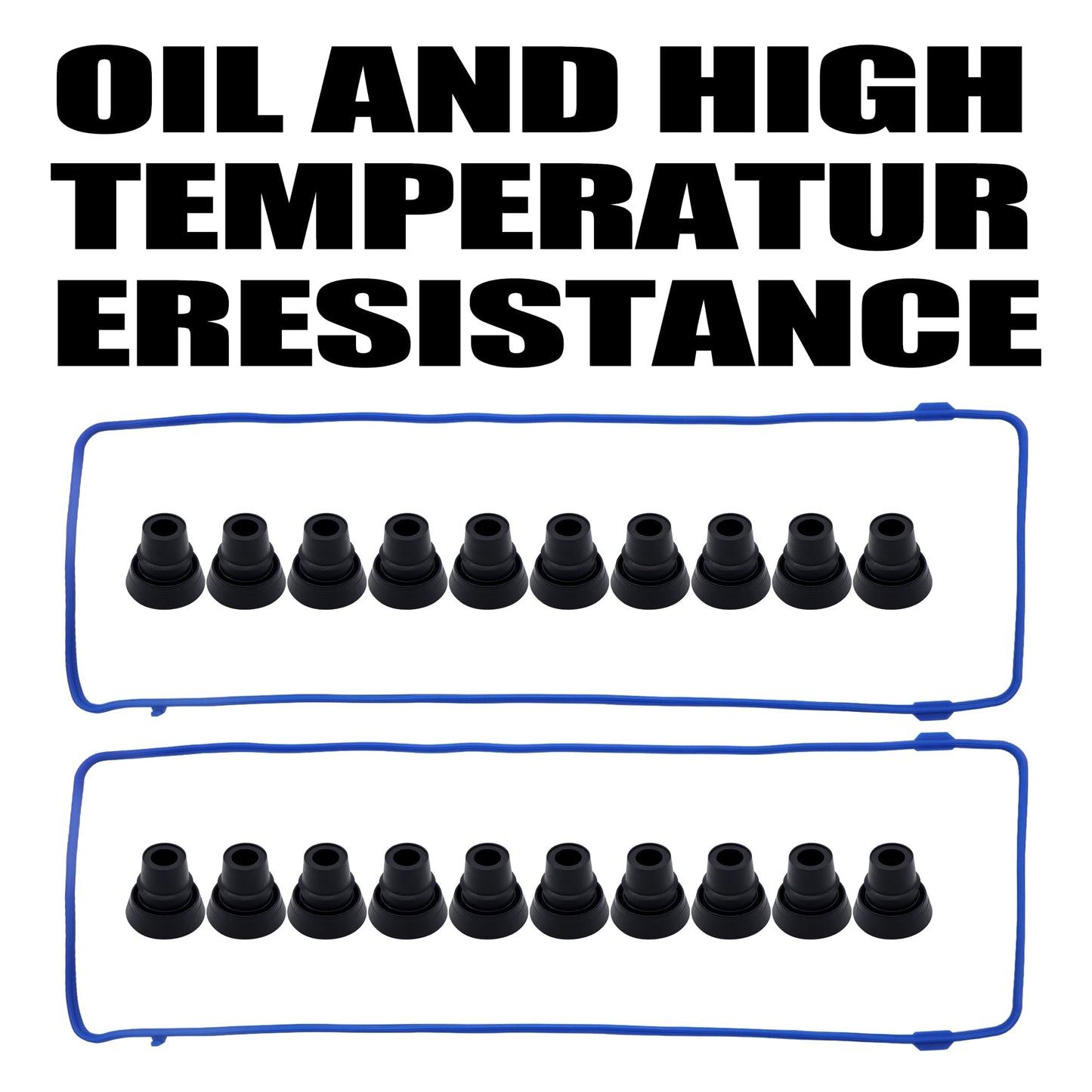 HiSport VS50377R Valve Cover Gasket Seal - Compatible with Ford Crown Victoria E-150 Explorer F-150 F-250 Mustang Thunderbird Lincoln Town Car Mercury Cougar Grand Marquis 4.6L Engine 1991-2002