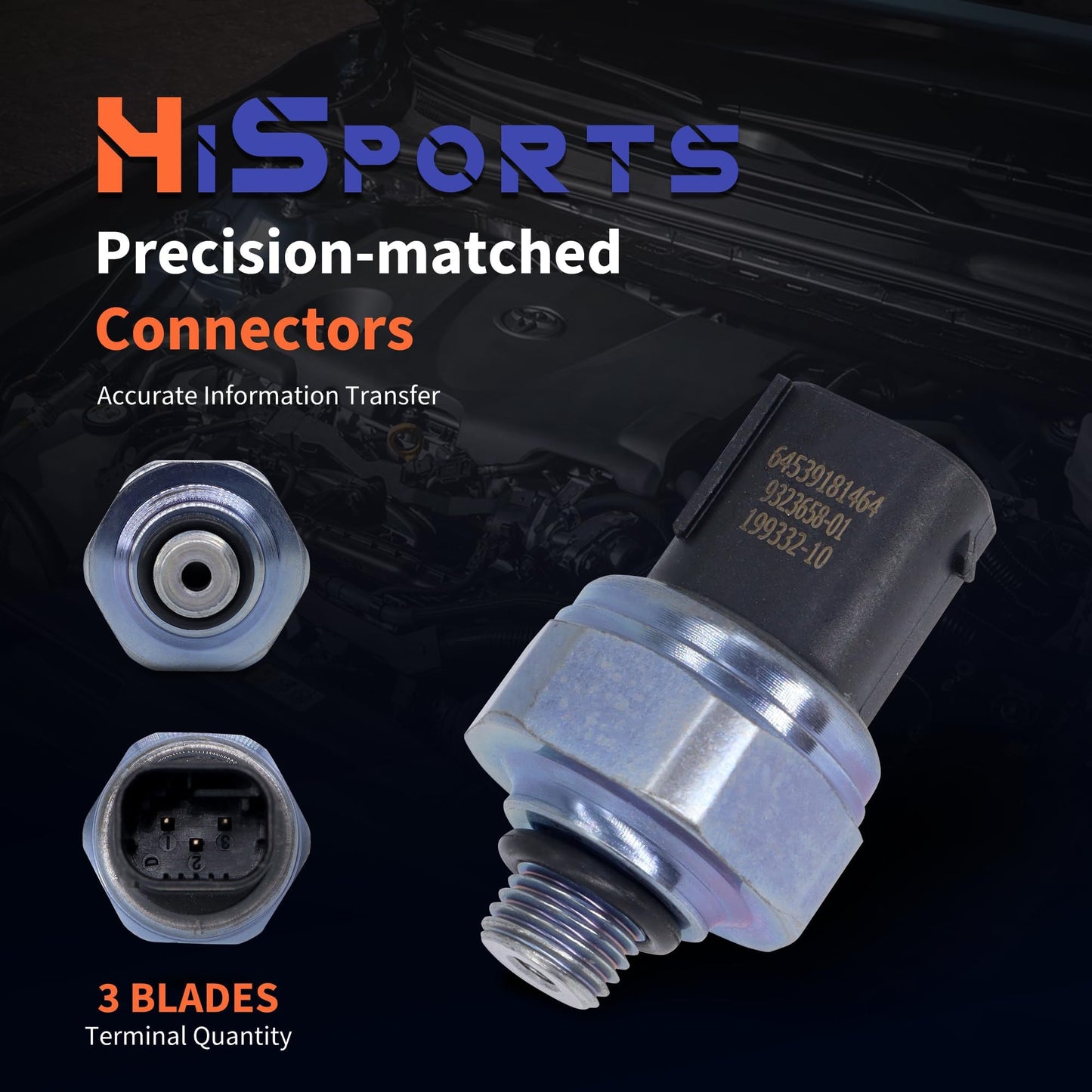 HiSport 64539323658 A/C Air Conditioner Pressure Sensor Switch Compatible with BMW Z4 X1 X2 X3 X4 X5 X6 X7 1 Series M 128i 135i 135is 228i 230i 320i 323ci 323i 325ci 325i 325xi 328i 330i 335i 335is